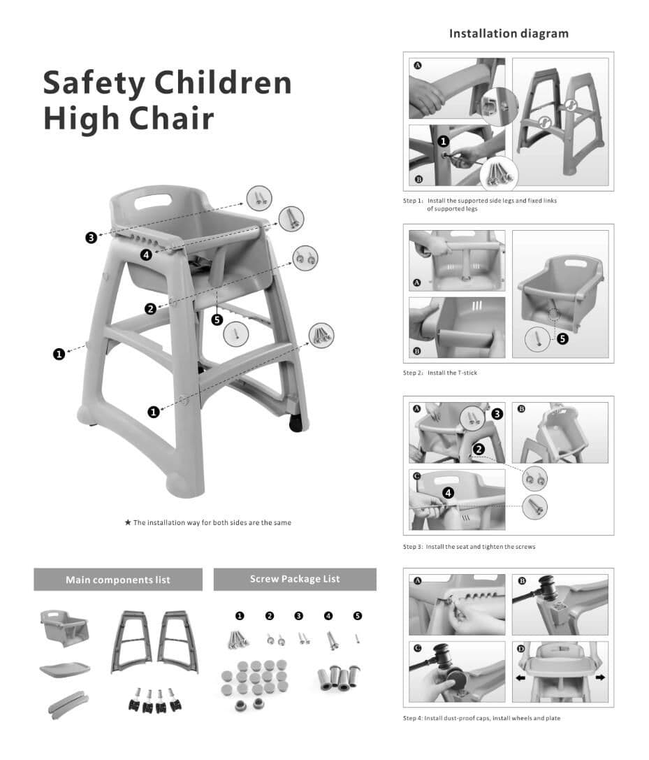 Hotel Plastic High Chair SNBB-0030