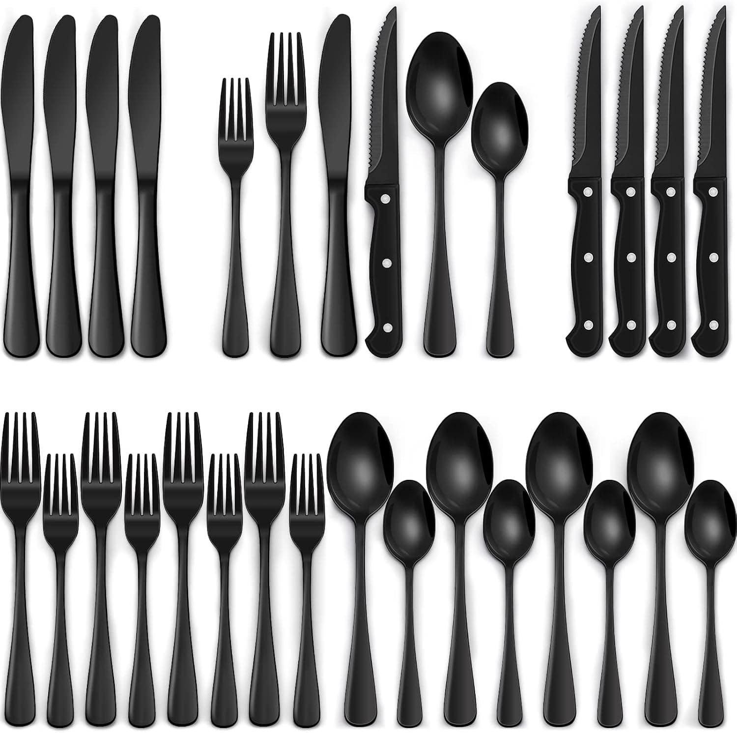 304 Stainless Steel Black and Gold Cutlery SNBXG-001