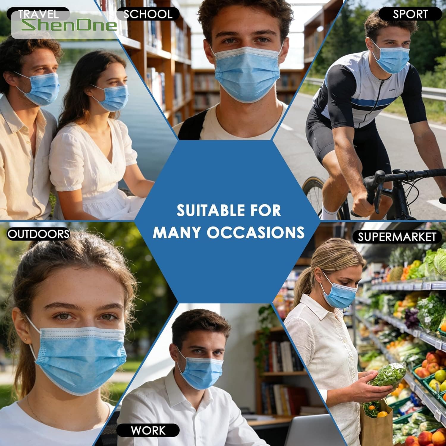 Máscara facial em tecido não tecido com proteção contra o pó SNKZMZ-001
